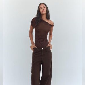 ZARA KNOTTED ASYMMETRIC BODYSUIT